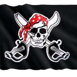 Bandera Pirata Jolly Roger Bandana Roja Decoración_0