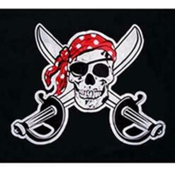 Bandera Pirata Jolly Roger Bandana Roja Decoración_1