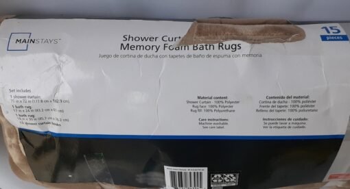 Juego Cortina Tapetes Shower Curtain Set Kit Baño Mainstays_3