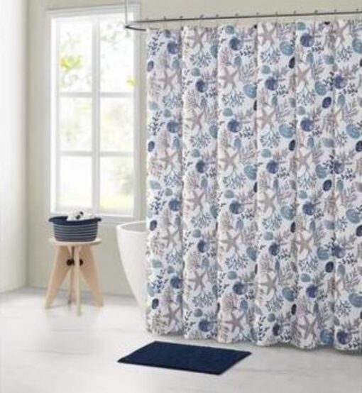 Juego Cortina Tapetes Shower Curtain Set Kit Baño Mainstays_1