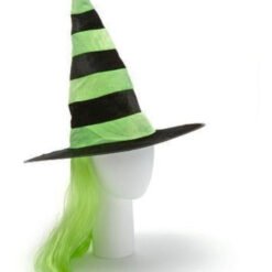 Sombrero De Bruja Negro Con Verde Accesorio Halloween_0