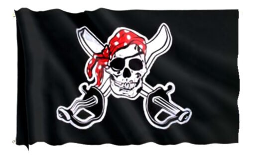 Bandera Pirata Jolly Roger Bandana Roja Decoración_0