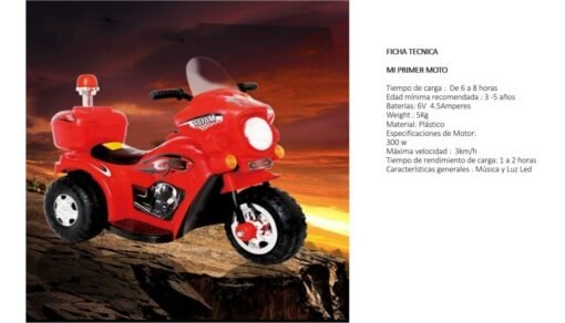 Motocicleta Electrica Montable Policia Infantil Motobiker_1