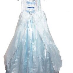 Disfraz Infantil De Princesa Azul Adorno Zafiro Y Perlas_0