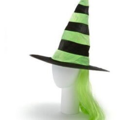 Sombrero De Bruja Negro Con Verde Accesorio Halloween_2