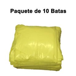 Paquete 10 Batas Aislamiento Laboratorio Amarillas_1