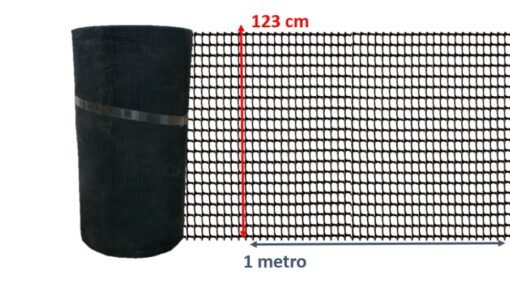 Malla Multiusos Negra De Plastico 123 cm x 1 mt Cuadro 4mm_2