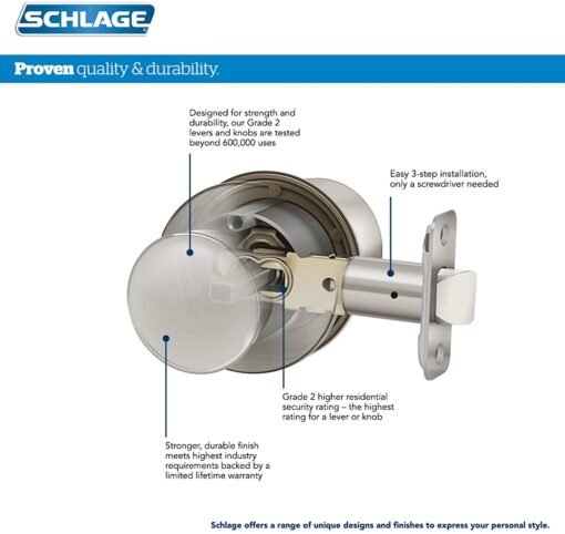 Cerradura Perilla Schlage Entrada Con Llave Georginea Knob_7