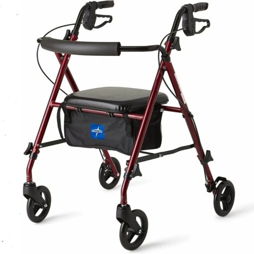 Andador Caminador De Acero Rollator Asiento Plegable Medline_2