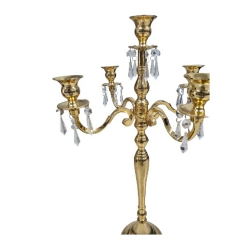 Candelabro Porta Velas De Metal Dorado Decoracion Hogar Mesa_3