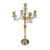 Candelabro Porta Velas De Metal Dorado Decoracion Hogar Mesa_0