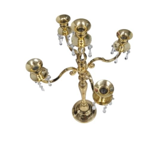 Candelabro Porta Velas De Metal Dorado Decoracion Hogar Mesa_2