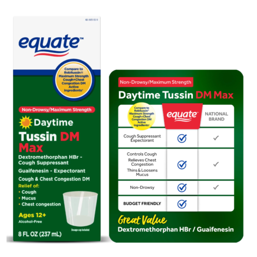 Equate Jarabe Alivio Tos Y Congestion Toracica Liquido 8 oz_1