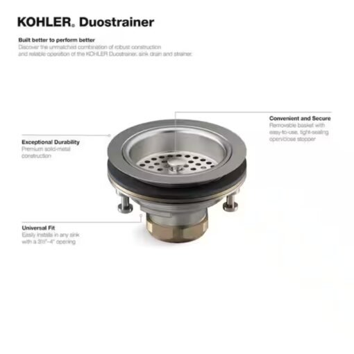 Kohler Colador Fregadero de 4-1/2 Pulgadas Acero Inoxidable_2