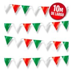 Banderin Triangular Tricolor Fiestas Patrias Mexicanas 10m_1