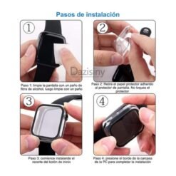 2 Fundas Protectoras Mica Para Apple Watch Series 8/7/6 45mm_3