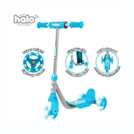 Halo Rise Above Jr Patin Scooter De 3 Ruedas Brillantes Azul_1