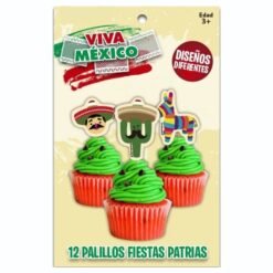 12 Palillos Botaneros Dif. Diseños Mexicanos Fiestas Patrias_1