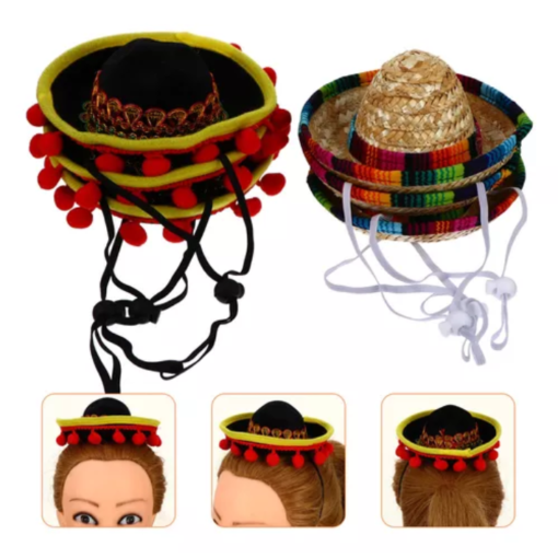 Gorra Con Diadema, Sombrero Mexicano, Sombrero De Fiesta 6pz_0