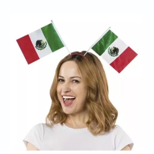 10 Pza Diadema Bandera Mexico Tricolor Para Fiestas Patrias_0