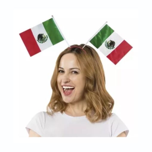 10 Pza Diadema Bandera Mexico Tricolor Para Fiestas Patrias_2