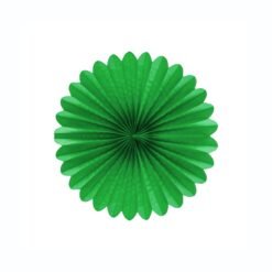 Decoracion Roseta De Papel Verde Limon Fiesta 34cm Diámetro_0