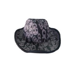 Sombrero Gangster Calavera Color Negro Para Fiesta Disfraces_0