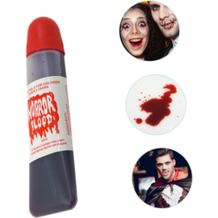 3Piezas Sangre Falsa Realista Liquida Disfraz Halloween Rojo_1