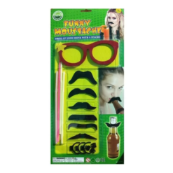 6 Bigotes Mostacho Disfraz Divertido Hallowen Fiestas Negro_0