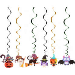 Decoracion Juego 3 Espirales Metalicos Colgantes Halloween_2