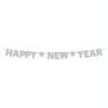 Banner Decorativo Happy New Year Plateado Brillante 2 Metros_0