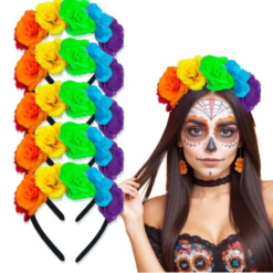 2 Diadema Flores Catrina Para Dia Muertos Accesorio Disfraz_1