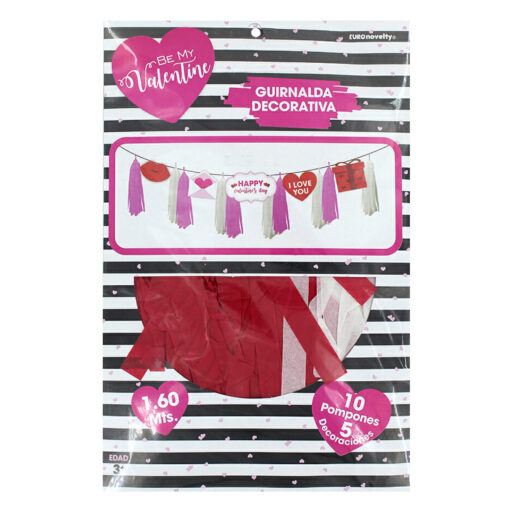 Guirnalda De Pompones Decorativa San Valentin 1.60mts 4 Pack_2