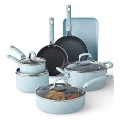 Set Bateria De Cocina Ollas Y Sarten Verde Menta Cooks 11pzs_0