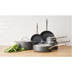 Set Bateria De Cocina Ollas Y Sarten Color Negro Cooks 10pzs_1