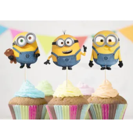 12pz Palillos Toppers Decorativos Pastel Cupcakes Minions_1